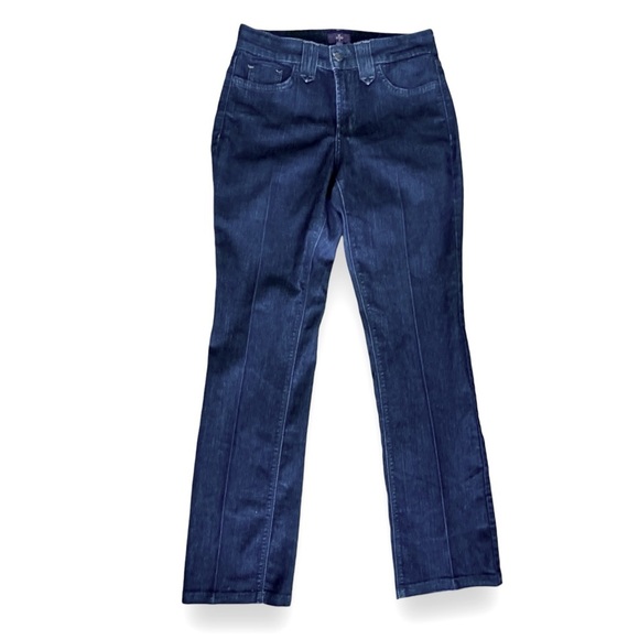 NYDJ  Size 6 Blue Denim Lift & Tuck Marilyn Straight Jeans Style #10063 - Picture 1 of 6